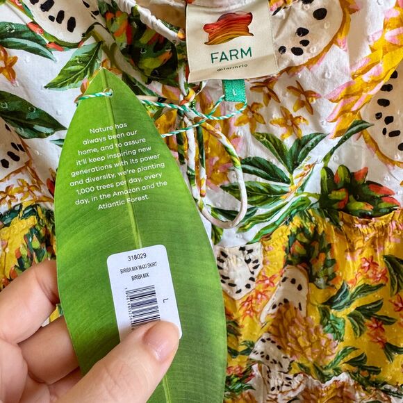 NWT Farm Rio 100% Cotton Mixed Biriba Maxi Skirt - Large - Picture 7 of 13